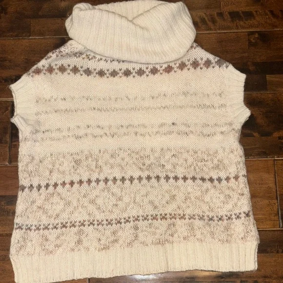 Free People Cream and Tan Cowl Neck Sweater - Picture 4 of 8